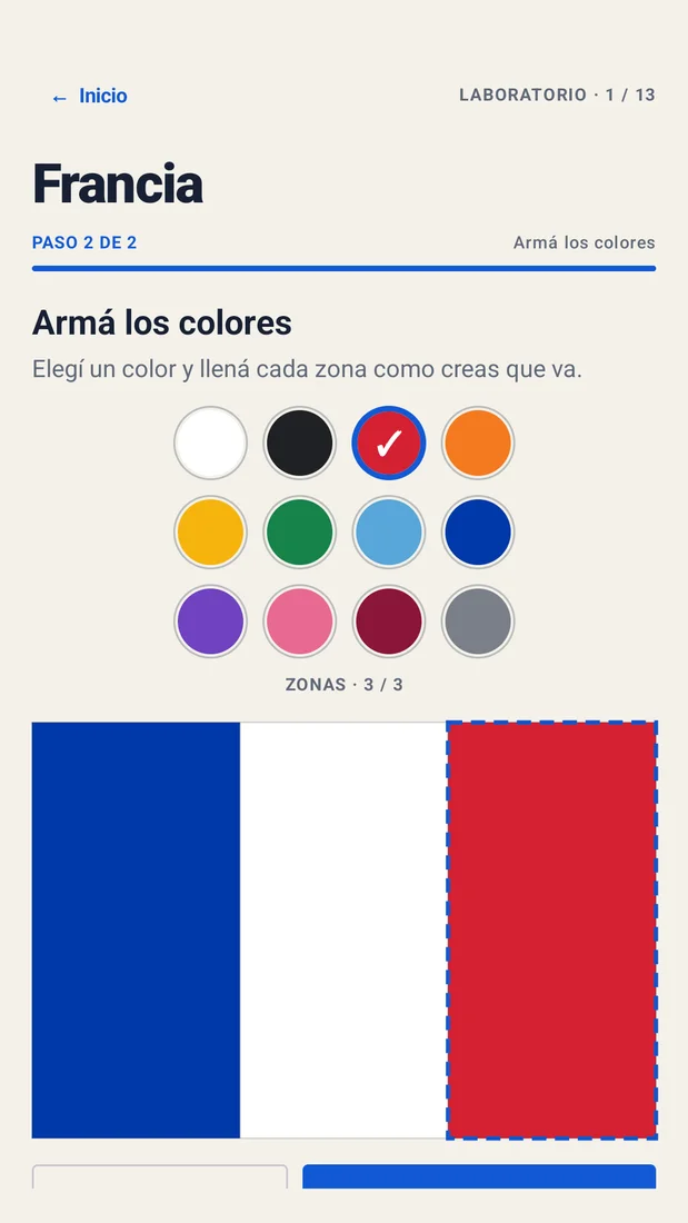Captura de la aplicación Flag Builder