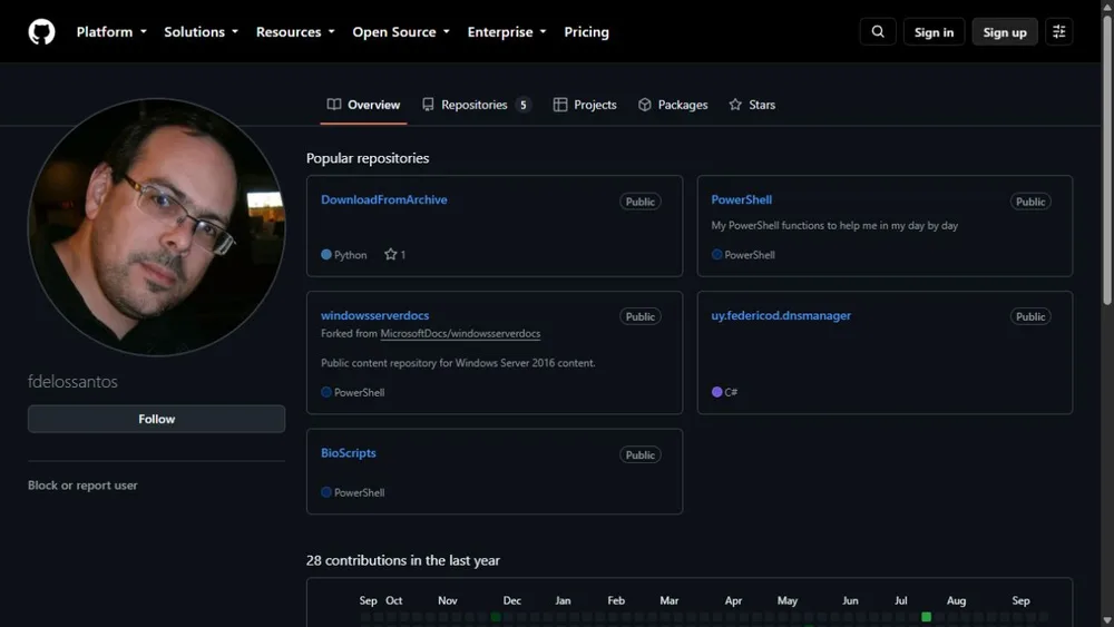 Vista del sitio de Mi GitHub